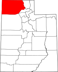 State map highlighting Box Elder&#32;County