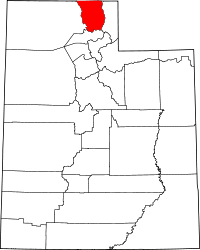 State map highlighting Cache&#32;County