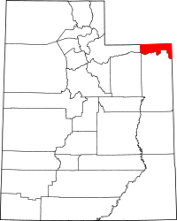 State map highlighting Daggett&#32;County