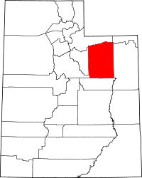 State map highlighting Duchesne&#32;County