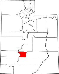 State map highlighting Piute&#32;County