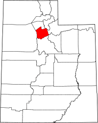 State map highlighting Salt Lake&#32;County