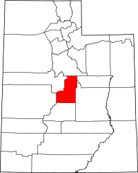 State map highlighting Sanpete&#32;County