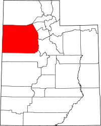 State map highlighting Tooele&#32;County