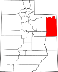 State map highlighting Uintah&#32;County