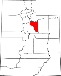 State map highlighting Wasatch&#32;County
