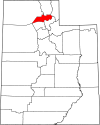 State map highlighting Weber&#32;County