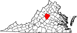 State map highlighting Albemarle&#32;County