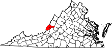 State map highlighting Alleghany&#32;County