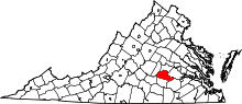 State map highlighting Amelia&#32;County