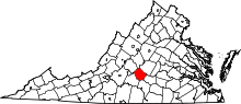 State map highlighting Appomattox&#32;County