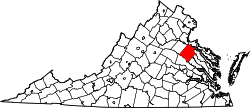 State map highlighting Caroline&#32;County