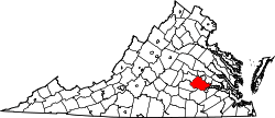State map highlighting Chesterfield&#32;County