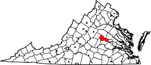 State map highlighting Goochland&#32;County