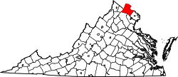 State map highlighting Loudoun&#32;County