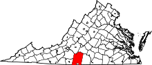 State map highlighting Pittsylvania&#32;County