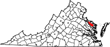 State map highlighting Richmond&#32;County