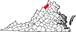 State map highlighting Shenandoah&#32;County