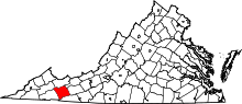State map highlighting Smyth&#32;County