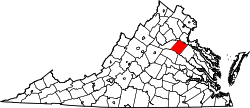 State map highlighting Spotsylvania&#32;County
