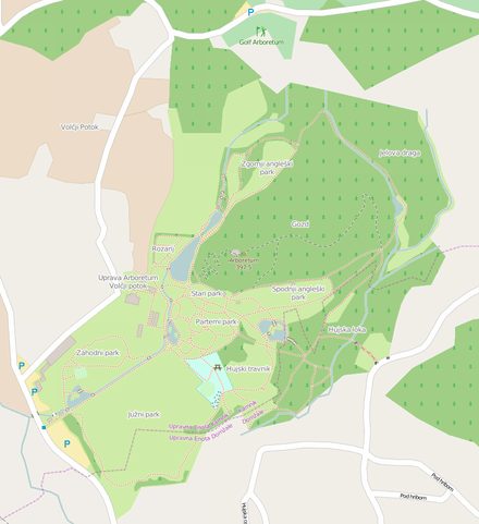 Map of the Arboretum from OSM