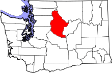 State map highlighting Chelan&#32;County