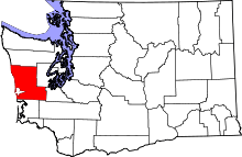 State map highlighting Grays Harbor&#32;County