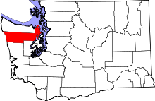 Map of Washington highlighting Jefferson County
