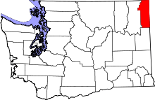 State map highlighting Pend Oreille&#32;County