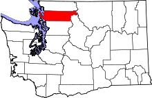 State map highlighting Skagit&#32;County