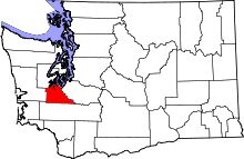 State map highlighting Thurston&#32;County