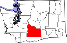 State map highlighting Yakima&#32;County