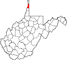 State map highlighting Brooke&#32;County