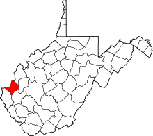 State map highlighting Cabell&#32;County
