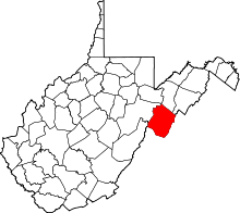 State map highlighting Pendleton&#32;County