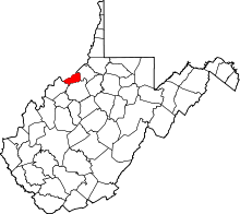 State map highlighting Pleasants&#32;County