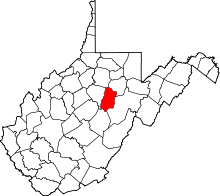 State map highlighting Upshur&#32;County