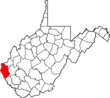 State map highlighting Wayne&#32;County