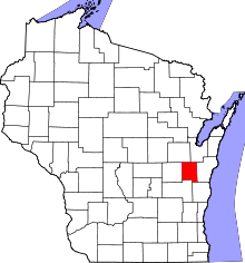 State map highlighting Calumet&#32;County