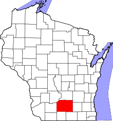 State map highlighting Dane&#32;County