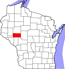 State map highlighting Eau Claire&#32;County