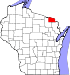 Map of Wisconsin highlighting Florence County