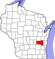 State map highlighting Fond du Lac&#32;County
