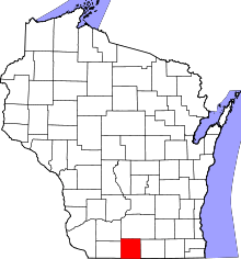 State map highlighting Green&#32;County