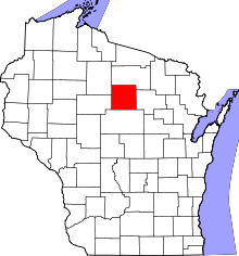 Map of Wisconsin highlighting Lincoln County