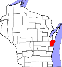 State map highlighting Manitowoc&#32;County