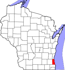 State map highlighting Milwaukee&#32;County