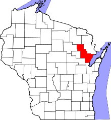 State map highlighting Oconto&#32;County