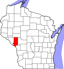 State map highlighting Trempealeau&#32;County