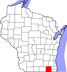 State map highlighting Walworth&#32;County